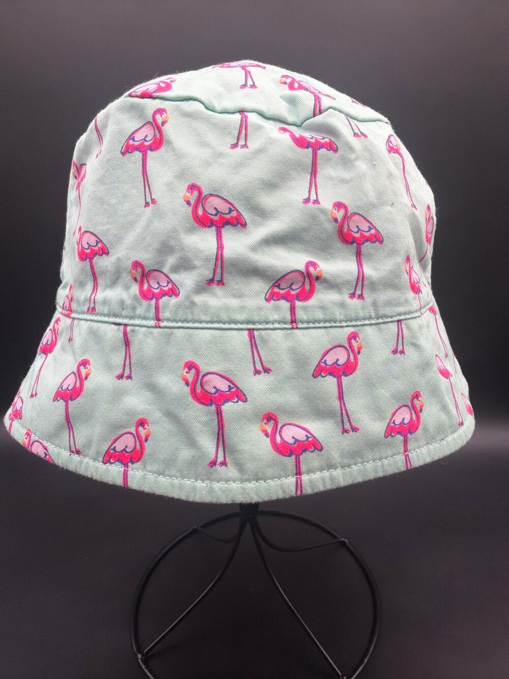 Target Reversible Flamingo Bucket Hat Pink Aqua 100% Cotton Youth Kids One Size